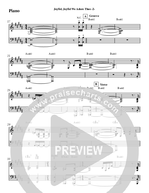 Joyful Joyful (Instrumental) Piano Sheet (Jeff Anderson)