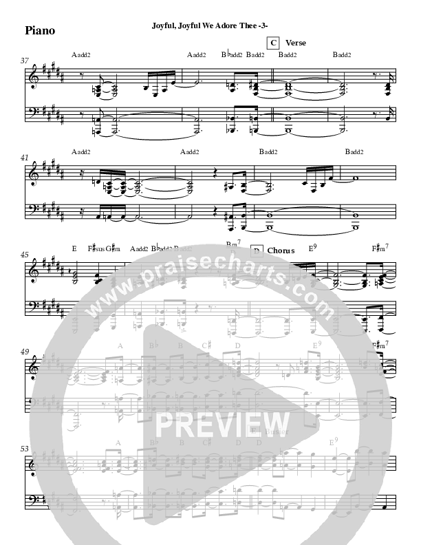 Joyful Joyful (Instrumental) Piano Sheet (Jeff Anderson)