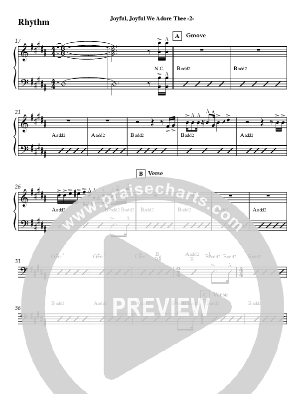 Joyful Joyful (Instrumental) Rhythm Chart (Jeff Anderson)