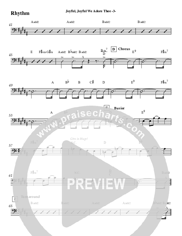 Joyful Joyful (Instrumental) Rhythm Chart (Jeff Anderson)