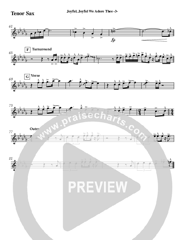 Joyful Joyful (Instrumental) Tenor Sax 2 (Jeff Anderson)