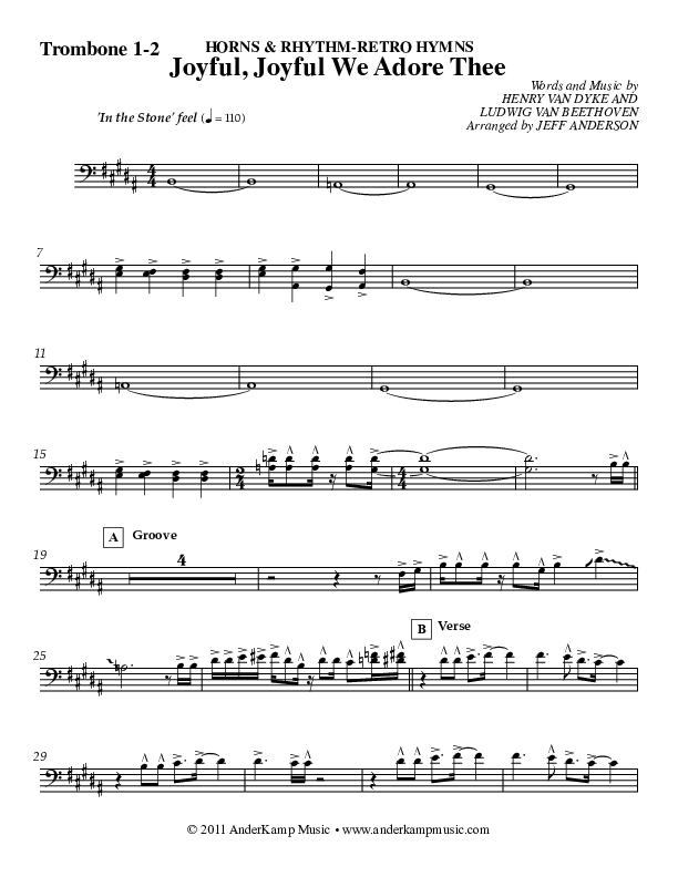 Joyful Joyful (Instrumental) Trombone 1/2 (Jeff Anderson)
