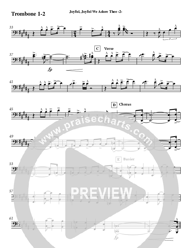 Joyful Joyful (Instrumental) Trombone 1/2 (Jeff Anderson)