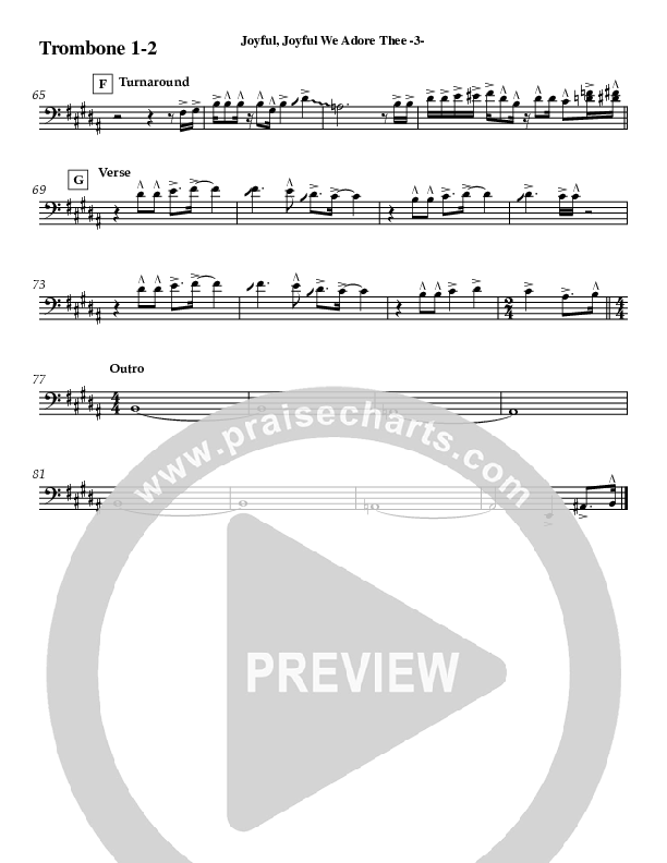 Joyful Joyful (Instrumental) Trombone 1/2 (Jeff Anderson)
