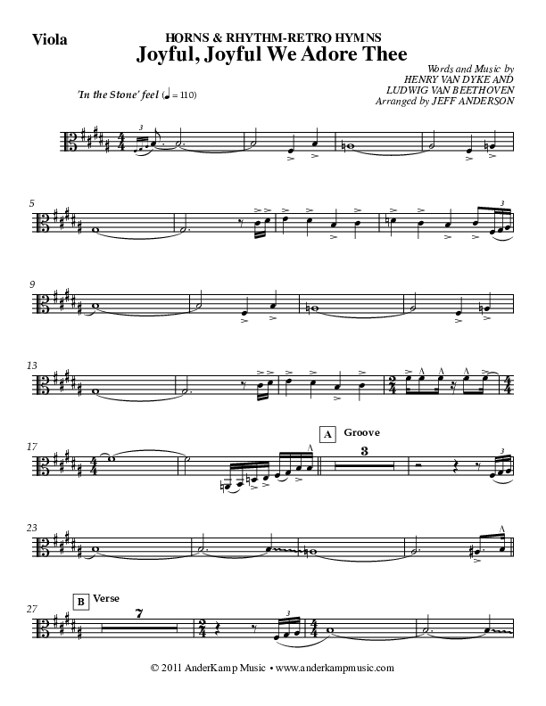Joyful Joyful (Instrumental) Viola (Jeff Anderson)