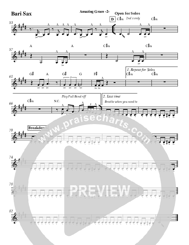 Amazing Grace (Instrumental) Bari Sax (Jeff Anderson)