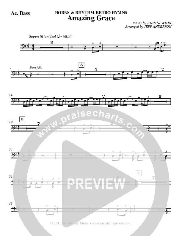 Amazing Grace (Instrumental) Bass Guitar (Jeff Anderson)