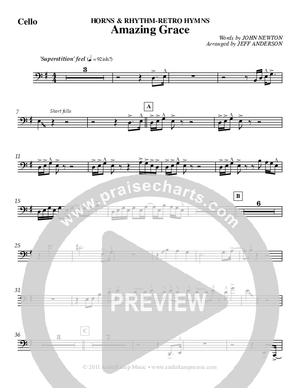 Amazing Grace (Instrumental) Cello (Jeff Anderson)