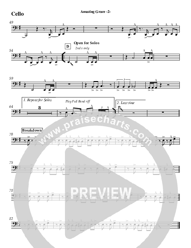 Amazing Grace (Instrumental) Cello (Jeff Anderson)