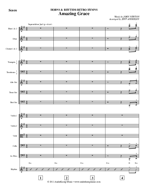 Amazing Grace (Instrumental) Conductor's Score (Jeff Anderson)