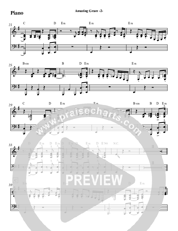 Amazing Grace (Instrumental) Piano Sheet (Jeff Anderson)