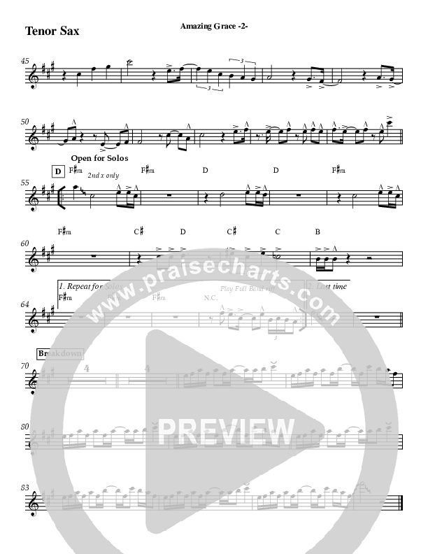 Amazing Grace (Instrumental) Tenor Sax 2 (Jeff Anderson)
