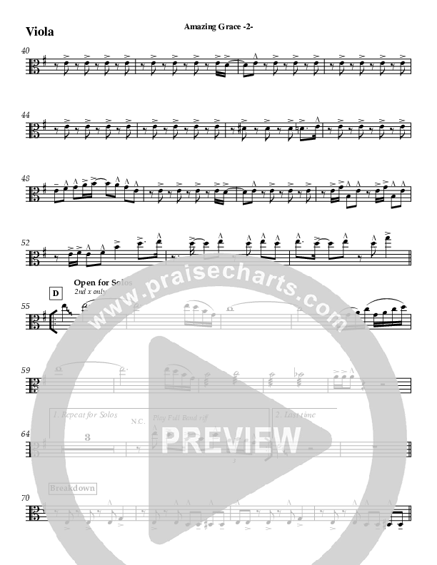 Amazing Grace (Instrumental) Viola (Jeff Anderson)