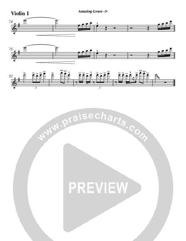 Amazing Grace (Instrumental) Violin 1 (Jeff Anderson)