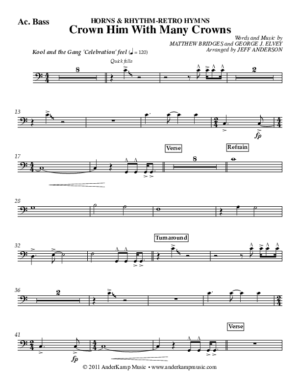 Crown Him (Instrumental) Bass Guitar (Jeff Anderson)