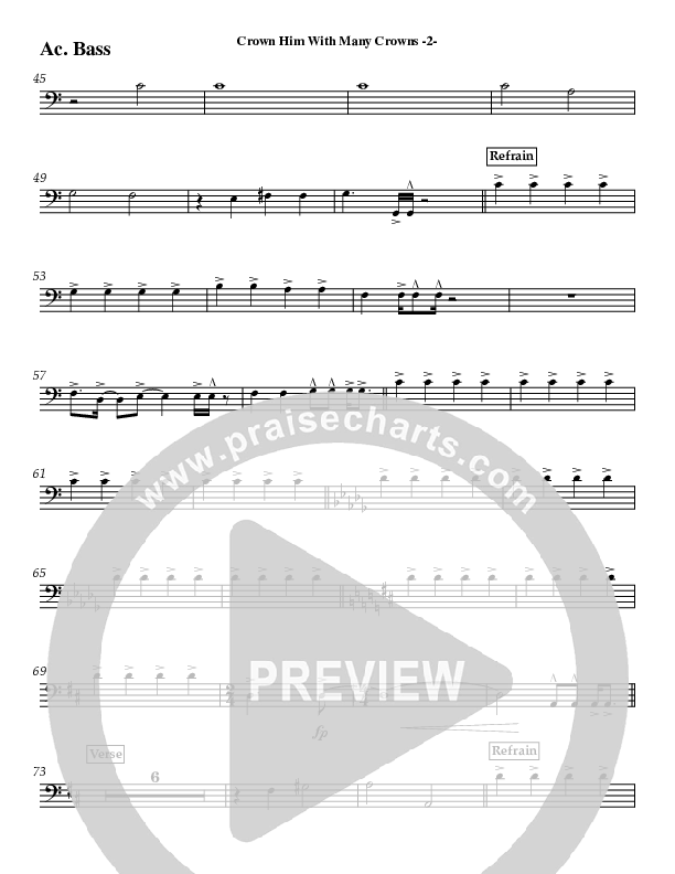 Crown Him (Instrumental) Bass Guitar (Jeff Anderson)