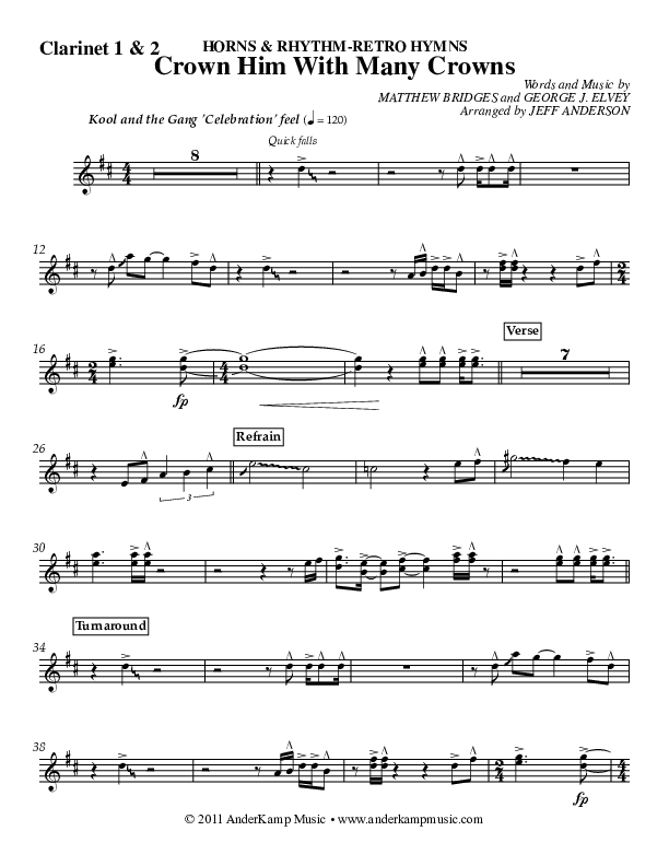 Crown Him (Instrumental) Clarinet 1/2 (Jeff Anderson)