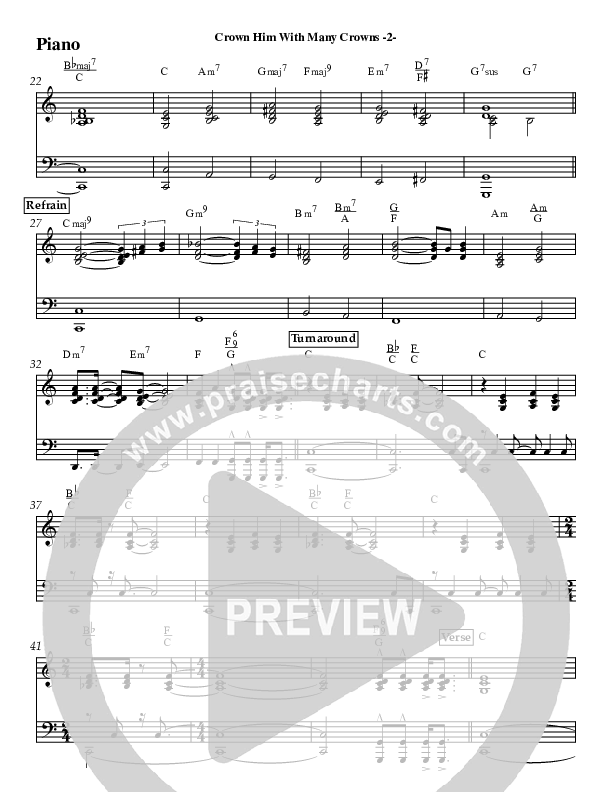 Crown Him (Instrumental) Piano Sheet (Jeff Anderson)