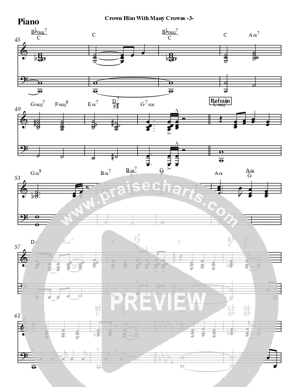 Crown Him (Instrumental) Piano Sheet (Jeff Anderson)