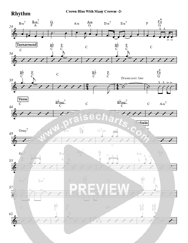 Crown Him (Instrumental) Rhythm Chart (Jeff Anderson)