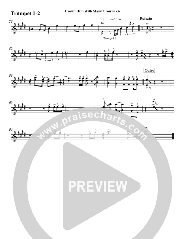Crown Him (Instrumental) Trumpet 1,2 (Jeff Anderson)