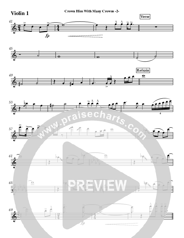 Crown Him (Instrumental) Violin 1 (Jeff Anderson)