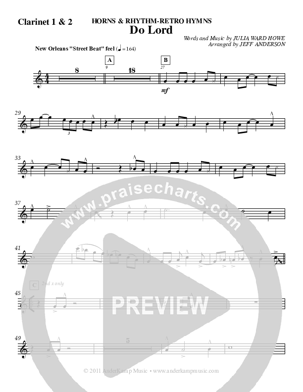 Do Lord (Instrumental) Clarinet 1/2 (Jeff Anderson)