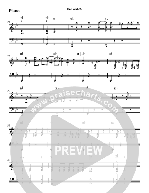 Do Lord (Instrumental) Piano Sheet (Jeff Anderson)