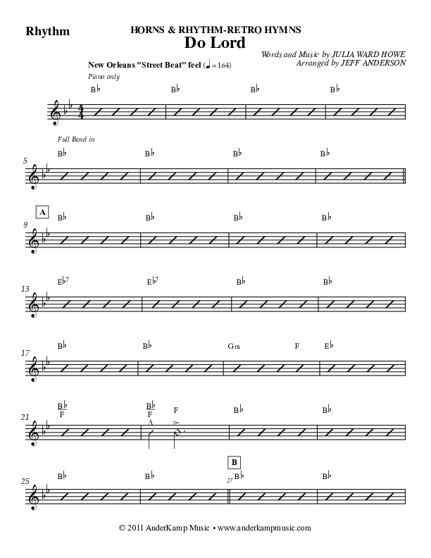 Do Lord (Instrumental) Rhythm Chart (Jeff Anderson)