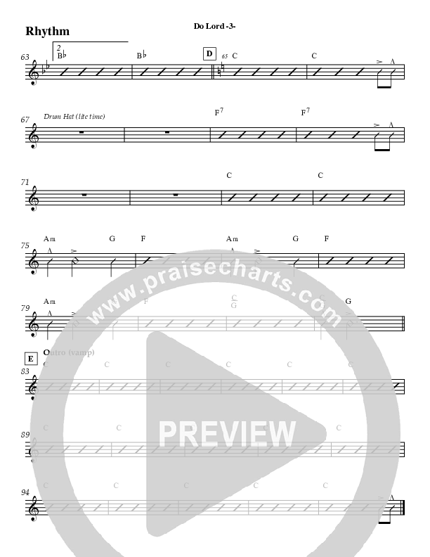 Do Lord (Instrumental) Rhythm Chart (Jeff Anderson)