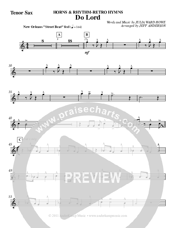 Do Lord (Instrumental) Tenor Sax 2 (Jeff Anderson)