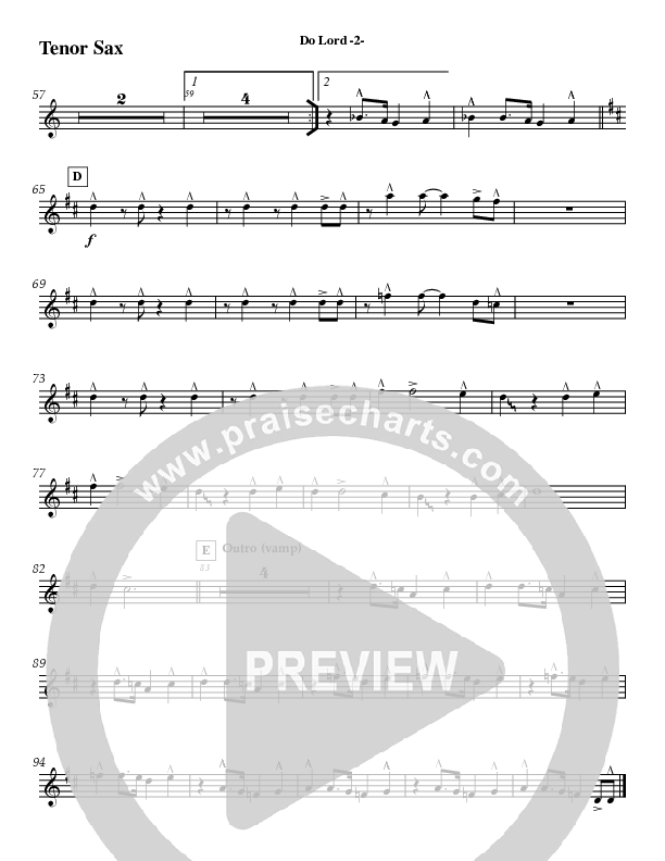 Do Lord (Instrumental) Tenor Sax 2 (Jeff Anderson)