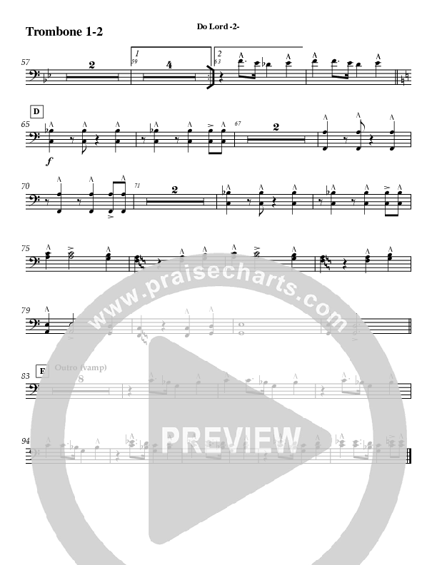 Do Lord (Instrumental) Trombone 1/2 (Jeff Anderson)