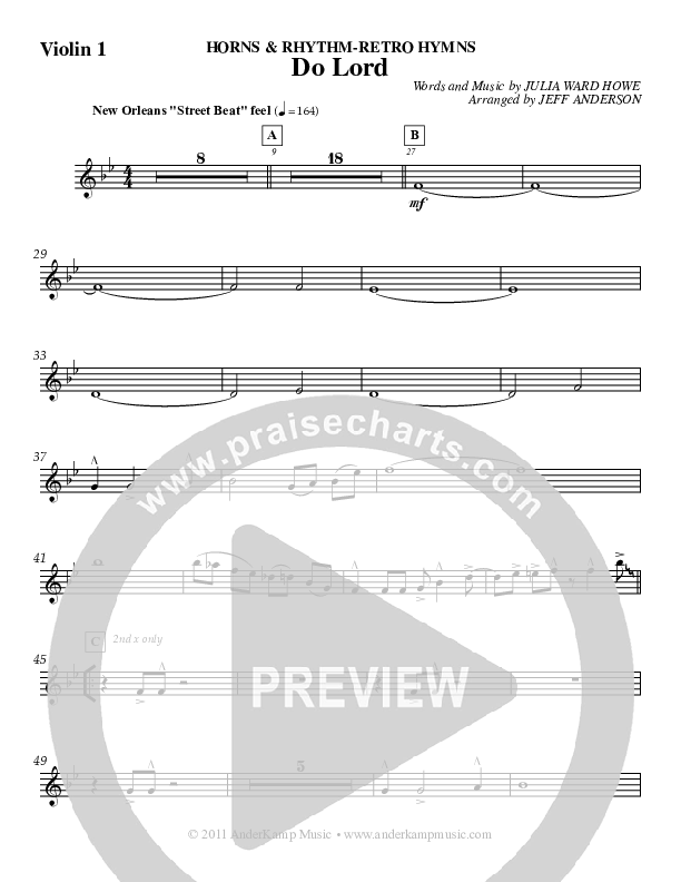 Do Lord (Instrumental) Violin 1 (Jeff Anderson)