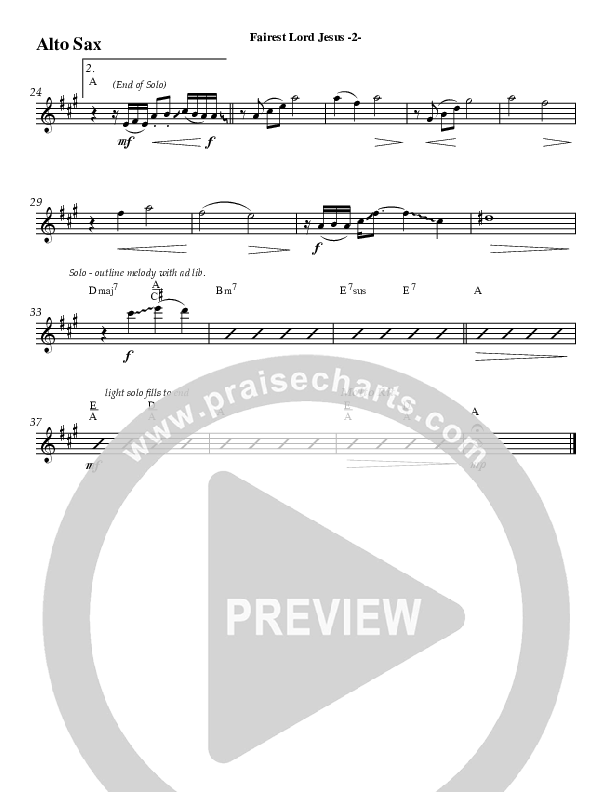 Fairest Lord Jesus (Instrumental) Alto Sax (Jeff Anderson)