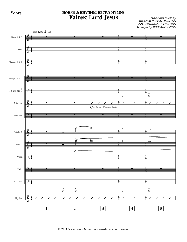 Fairest Lord Jesus (Instrumental) Conductor's Score (Jeff Anderson)