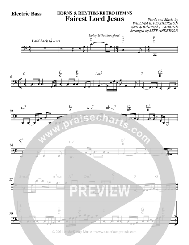 Fairest Lord Jesus (Instrumental) Electric Guitar (Jeff Anderson)