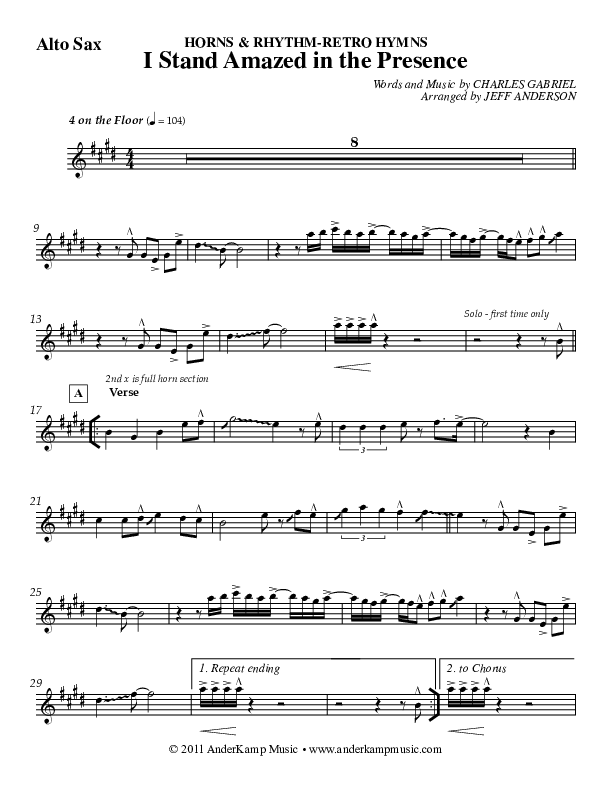 I Stand Amazed Alto Sax (Jeff Anderson)