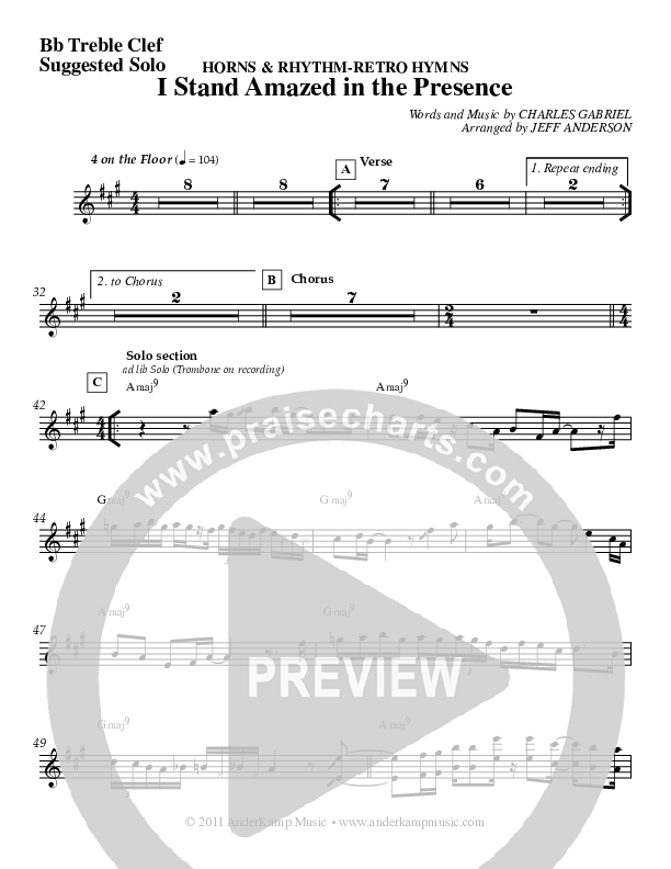 I Stand Amazed Bb Instruments (Jeff Anderson)