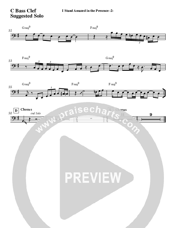 I Stand Amazed C Bass Clef Melody (Jeff Anderson)