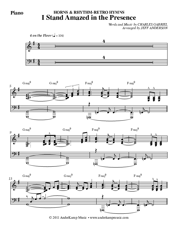 I Stand Amazed Piano Sheet (Jeff Anderson)