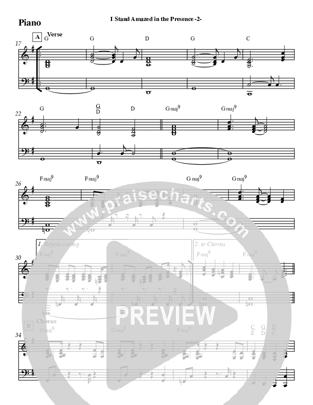 I Stand Amazed Piano Sheet (Jeff Anderson)