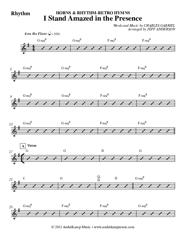 I Stand Amazed Rhythm Chart (Jeff Anderson)
