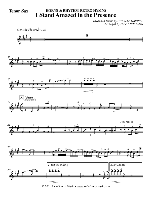 I Stand Amazed Tenor Sax 2 (Jeff Anderson)