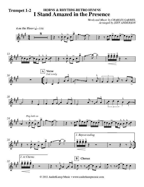 I Stand Amazed Trumpet 1,2 (Jeff Anderson)