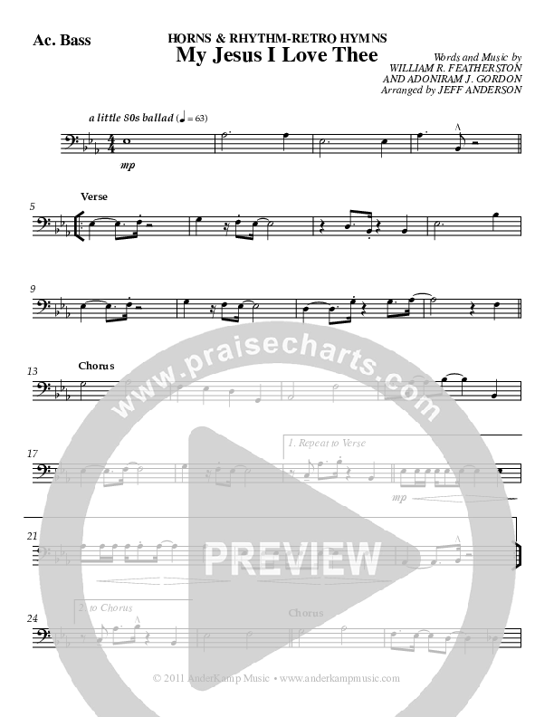 My Jesus I Love Thee Bass Guitar (Jeff Anderson)