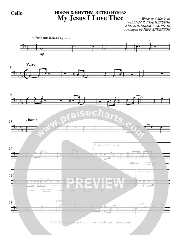 My Jesus I Love Thee Cello (Jeff Anderson)