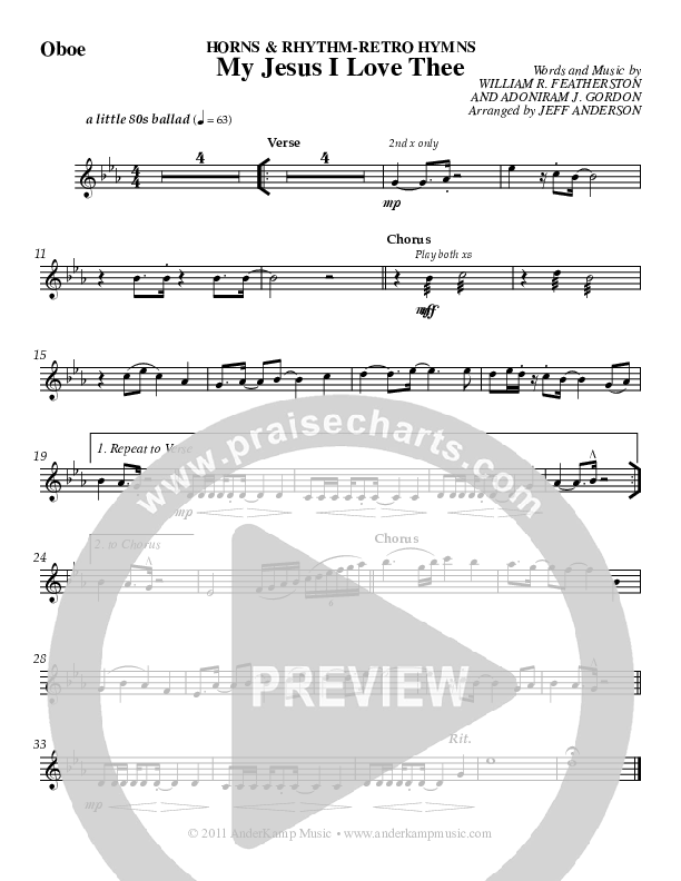 My Jesus I Love Thee Oboe (Jeff Anderson)