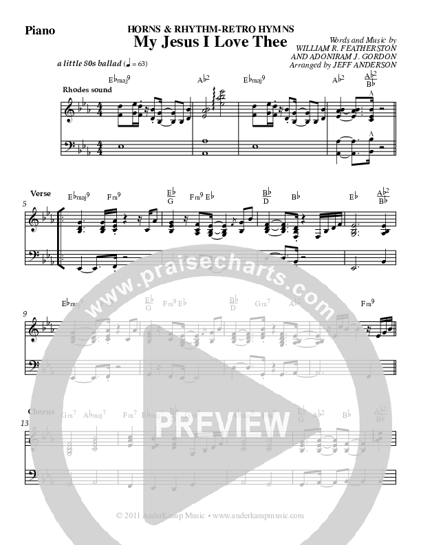 My Jesus I Love Thee Piano Sheet (Jeff Anderson)