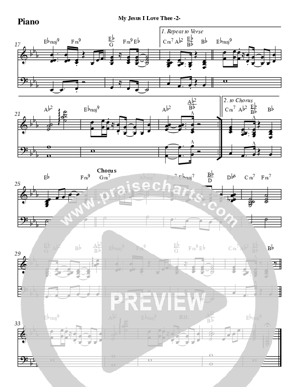 My Jesus I Love Thee Piano Sheet (Jeff Anderson)